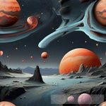 Drawing A Surreal Space Scene With Planets Moons And Asteroids Ai Artwork