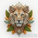 Drawing Lion Leaves Tattoo Pattern Image Realistic Impressive . Animal Ai Art