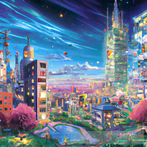 Dreamy City Scape Surrealism Ai Art