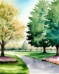 Dreamy Park Life Landscape Ai Art