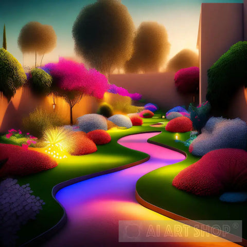 Dreamy Pathway Abstract Ai Art