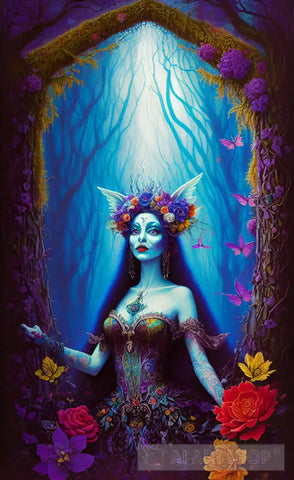 Druidess In A Magical Forest Portrait Ai Art
