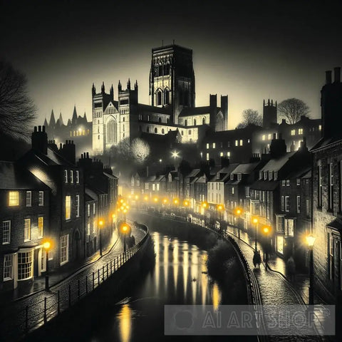 Durham City Nightscape Ai Artwork