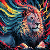 Regal Lion with a Multicolored 002