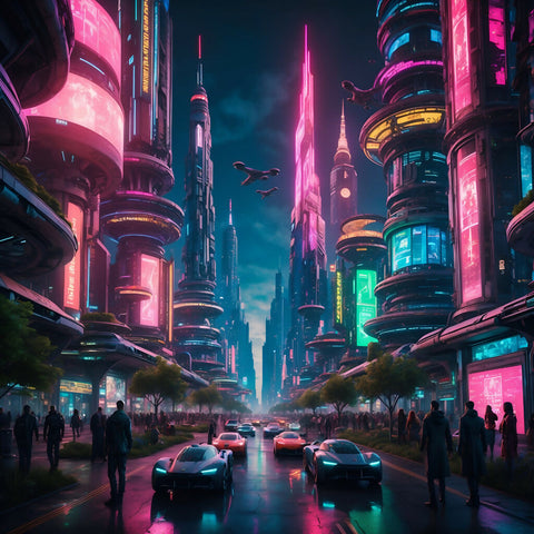 Neon Dreams-A Futuristic Cityscape