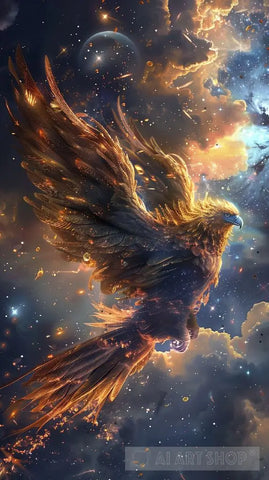 Eagle In Space Animal Ai Art
