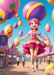 Easter Carnival Filled With Colorful Rides Ai Artwork