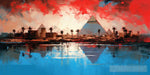 Egypt Blue And Red Landscape Ai Art