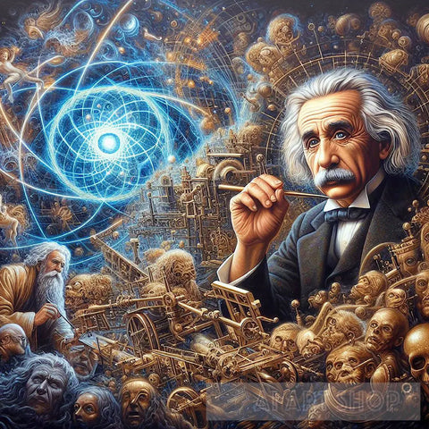 Einsteins Quantum Reverie Ai Painting