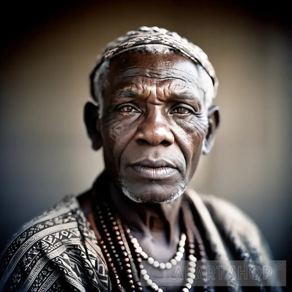 AI-Generated Portrait of an Elderly African Gentleman