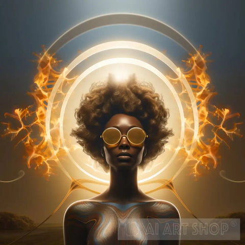 Electric Black Woman With The Aura Of A Goddess Modern Ai Art