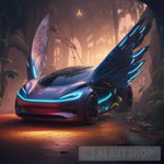 Electric Car With Wings Modern Ai Art