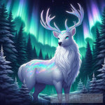 Electric Elegance: Deer Amidst Lightnings Dance Animal Ai Art