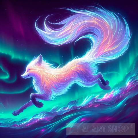 Electric Fox: A Glowing Encounter Ai Painting