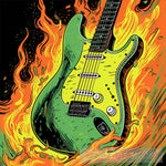 Electric Guitar On Fire Ai Artwork