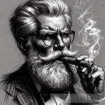 Elegance In Embers: The Cigar Connoisseur Ai Painting