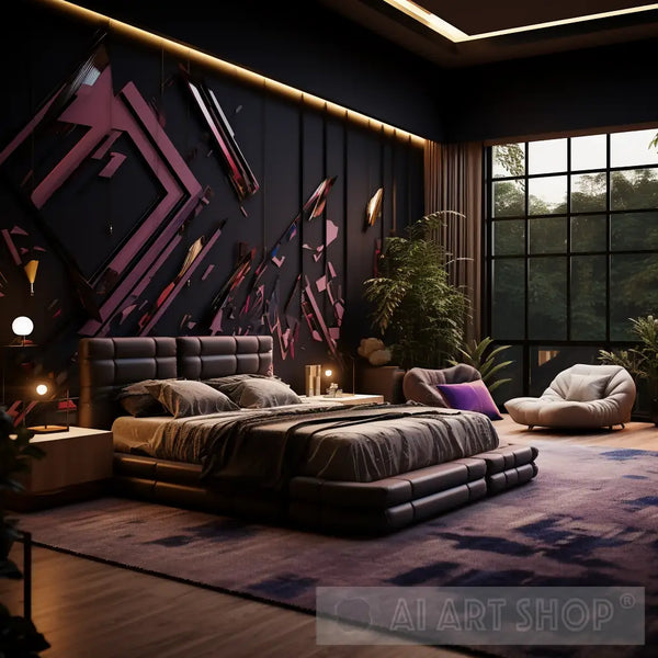 Purple black hot sale and gold bedroom