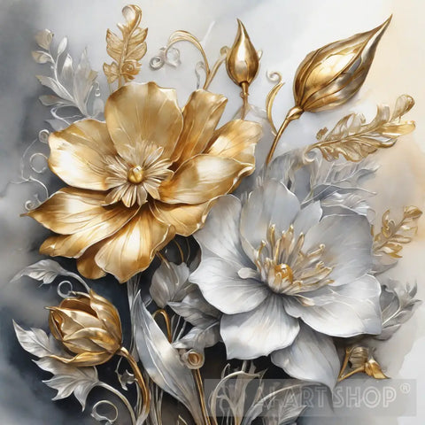 Elegant Flowers Ai Artwork