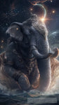 Elephant In Space Nature Ai Art