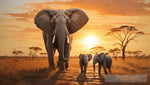 Elephant With Cubs Animal Ai Art