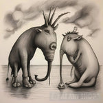 Elephants Surrealism Ai Art