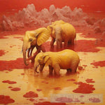 Elephants Wall Art Animal Ai Art