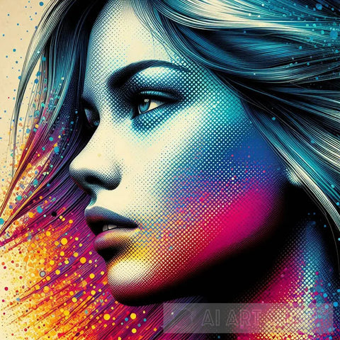 Elizabeth’s Halftone Artwork Ai Artwork