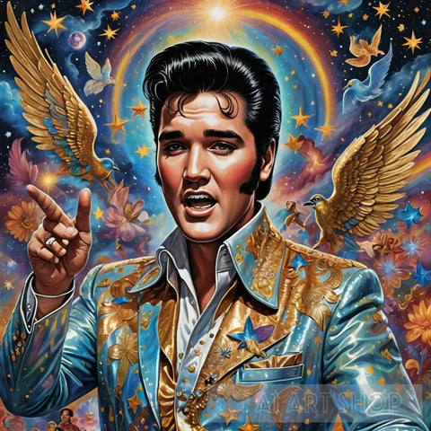 Elvis Presley Singing In Heaven Ai Artwork