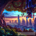 Elysium Metropolis: The Arboreal Dreamscape Surrealism Ai Art