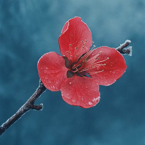 A_resilient_red_plum_blossom