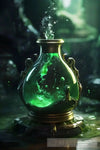 Emerald Elixir: Enchanting Potion From Beneath Surrealism Ai Art