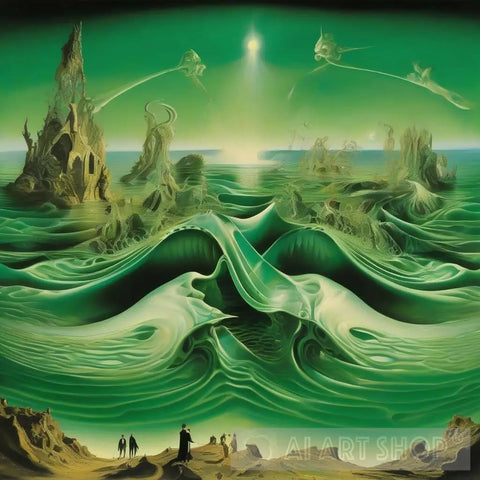 Emerald Sea Surrealism Ai Art