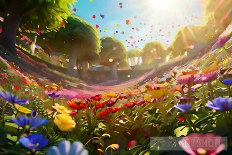 Enchanted Blossoms: A Dance Of Color And Light Nature Ai Art