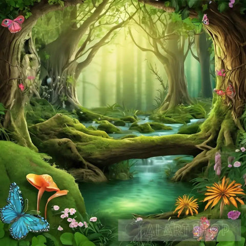 Enchanted Forest Landscape Ai Art