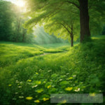 Enchanted Verdure: A Symphony Of Natures Serenity Landscape Ai Art