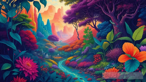 Enchanting Kaleidoscope: A Vibrant Fantasia Nature Ai Art