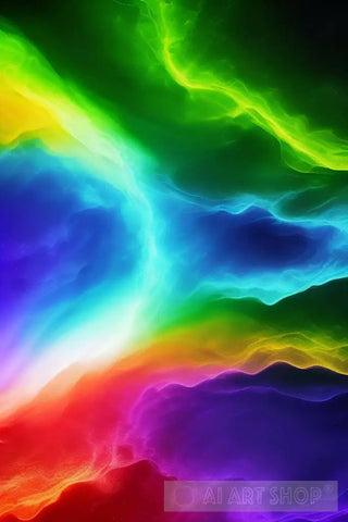 Energy Rainbow Abstract Ai Art