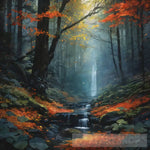 Enigmatic Dark Nature Lover: Watercolor Artatation Trend With Intricate Details Landscape Ai Art