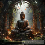 Enlightened Serenity: Buddha Amidst Nature Ai Artwork