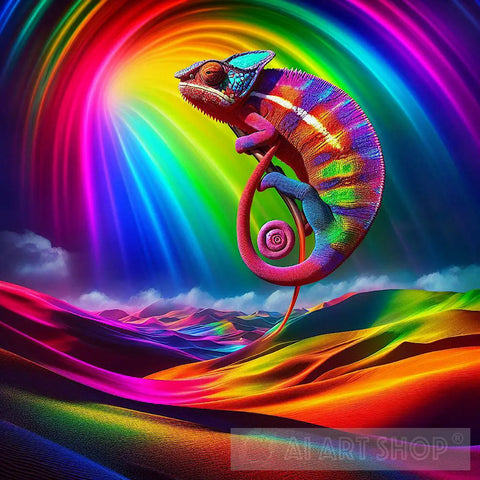 Ephemeral Mastery: Chameleons Artistic Illusion Animal Ai Art