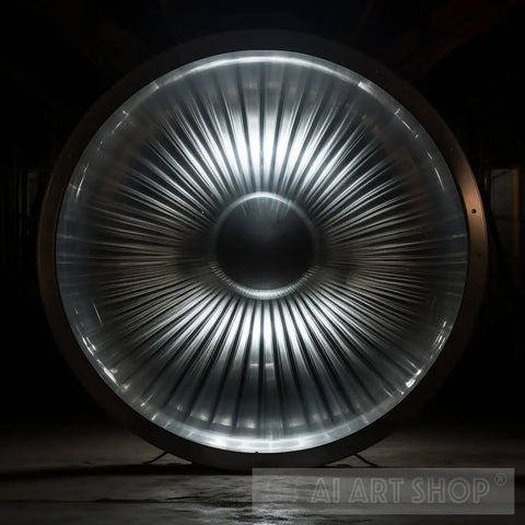 Eternal Radiance: Circular Light In A Metal Container Contemporary Ai Art
