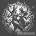 Eternal Rhapsody: Radha And Krishna Dancing In Love Harmony Ai Artwork