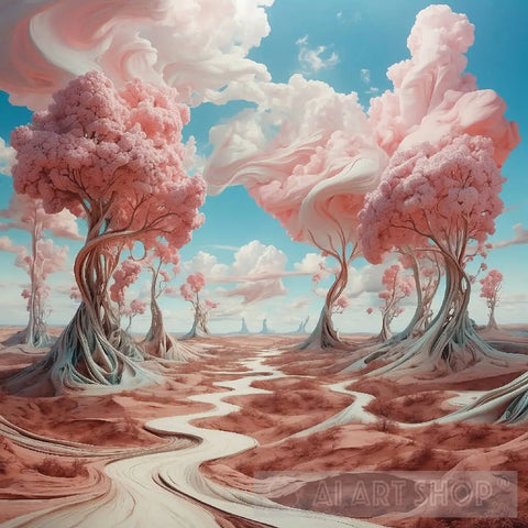 Ethereal Dreamscape: Shades Of Blush Surrealism Ai Art