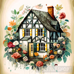 Ethereal Dwelling Watercolor Print Ai Painting