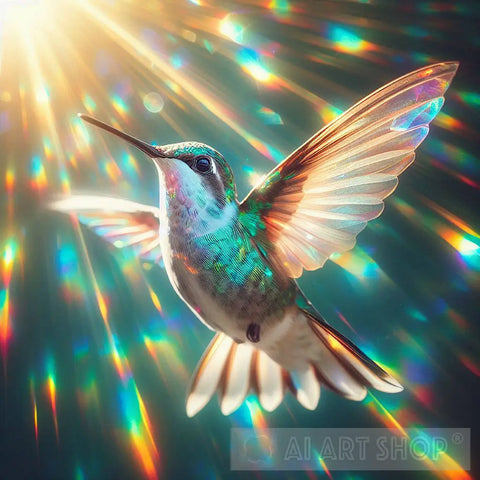 Ethereal Flutter: Ais Hummingbird Symphony Animal Ai Art