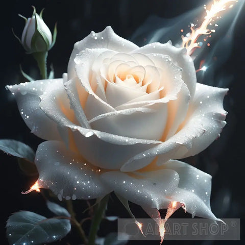 Ethereal White Flower Nature Ai Art