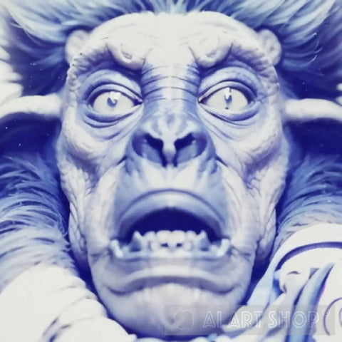 Evil Monkey Monster Face Ai Artwork