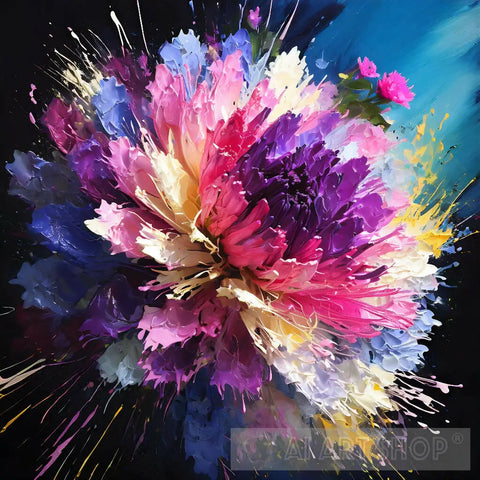 Exploding Photon Flower Ai Painting