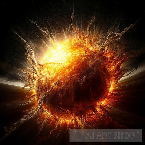 Exploding Sun Ai Artwork