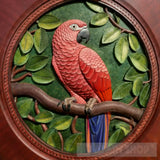 Explore The Intersection Of Art And Craftsmanship With A Striking 3D Portrait Parrot On Tree Ai